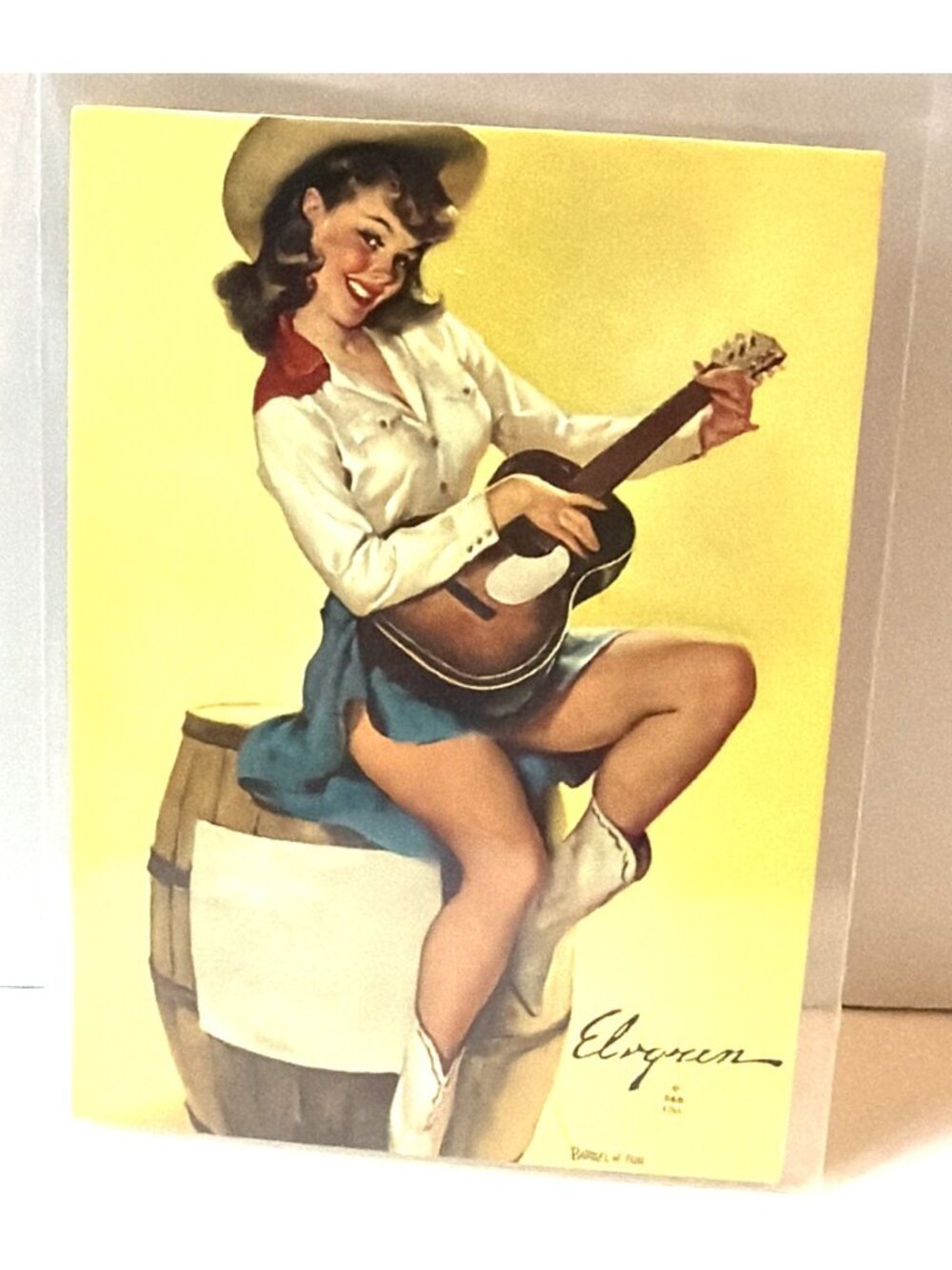 1993 Gil Elvgren Calendar Pinups Art Card Single #70 Barrel of Fun Comic Images
